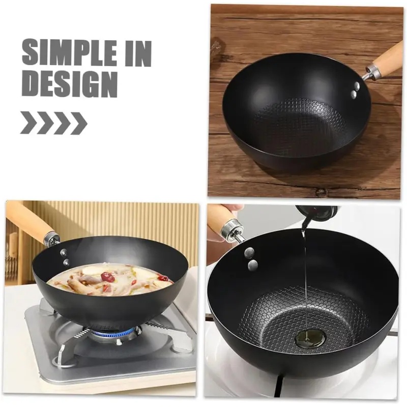 Uncoated Flat Bottom Wok Small - огляд і ціна Dosa Pan Iron